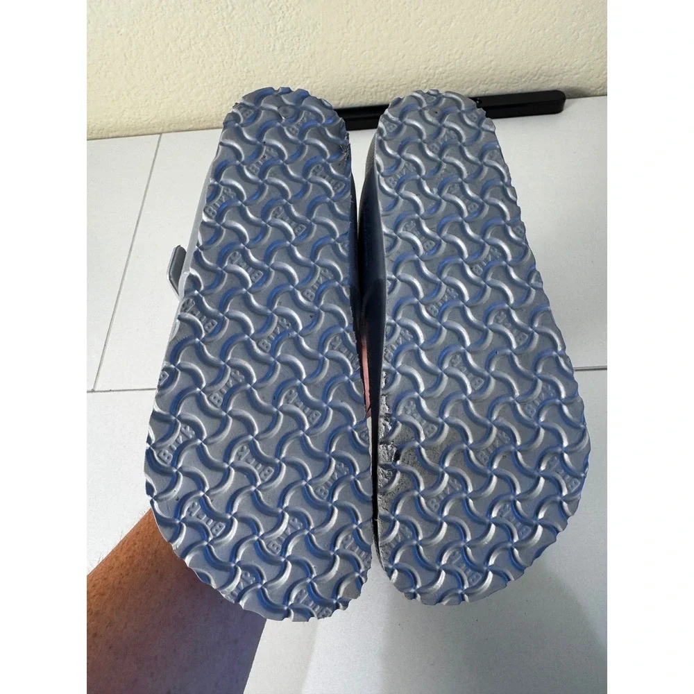 Birkenstock Gizeh EVA Kids Sandals Silver Size 31 13 Metallic Waterproof Shoes